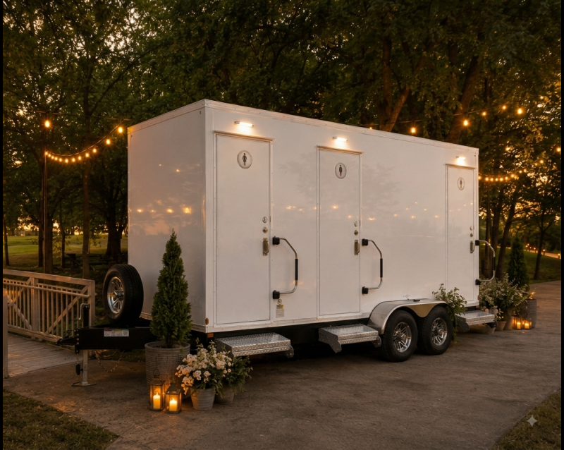 Luxury 3-stall Restroom Trailer